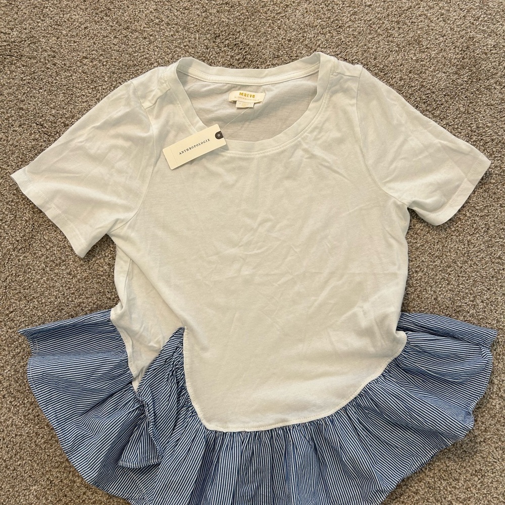 Anthropologie Ruffle Hem Top
